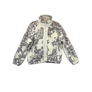 Spyder Women's Ivory Floral Sherpa Fleece Full Zip Jacket Size Medium NWT